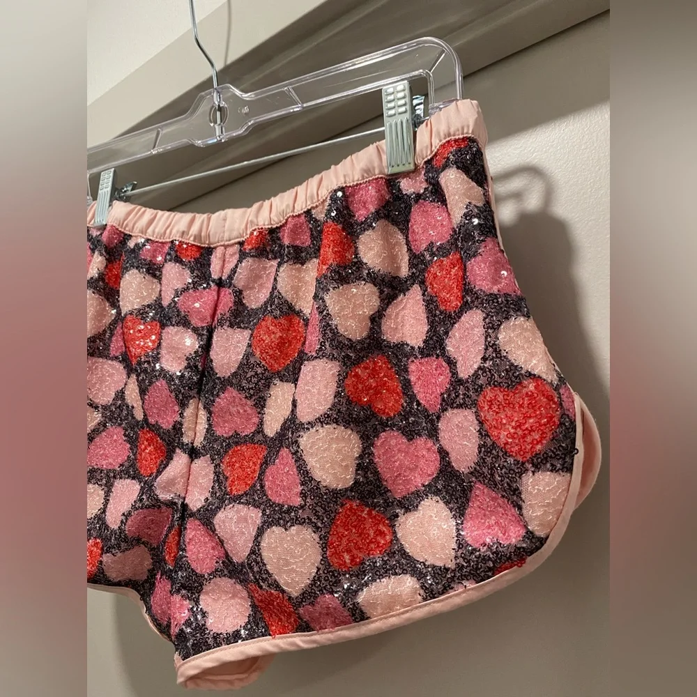 Victoria's Secret Red & Pink Sequin Heart Print Dolphin-Hem Sleep Shorts - XS - Picture 14 of 14